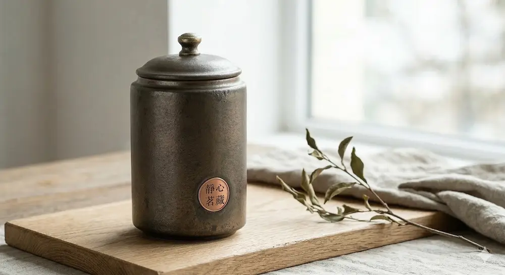 【靜心。茗藏】手工錫釉陶瓷茶葉罐 - 圖片 2