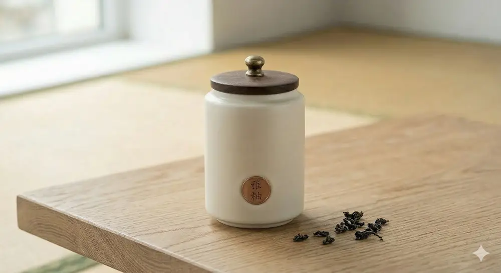 【和風。雅釉】日式手工粗陶茶葉罐 - 圖片 2