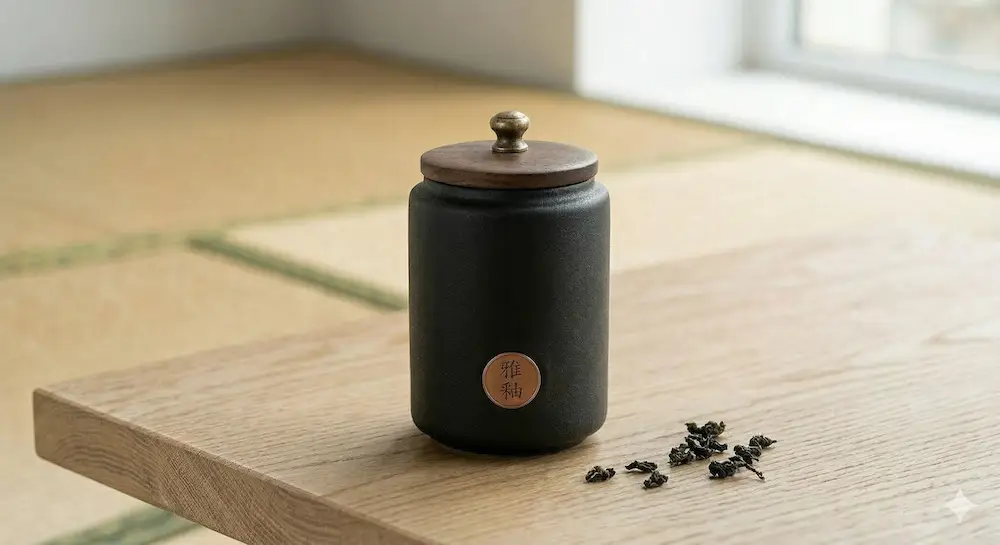 【和風。雅釉】日式手工粗陶茶葉罐 - 圖片 3